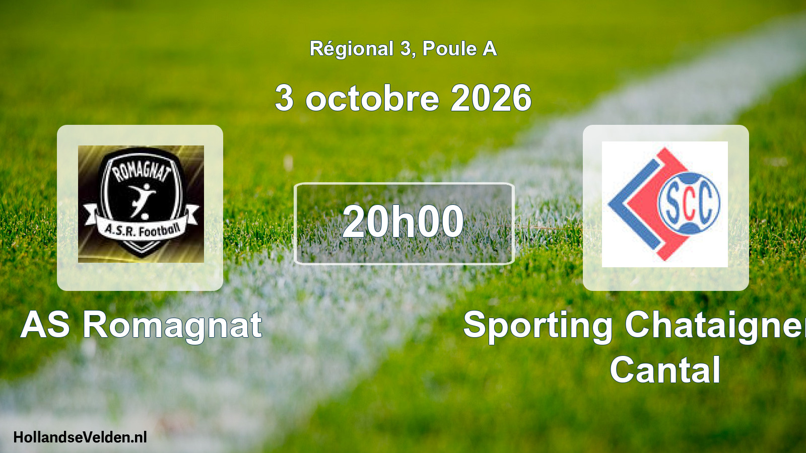 Match programmé: AS Romagnat - Sporting Chataigneraie Cantal (3 octobre 2026)