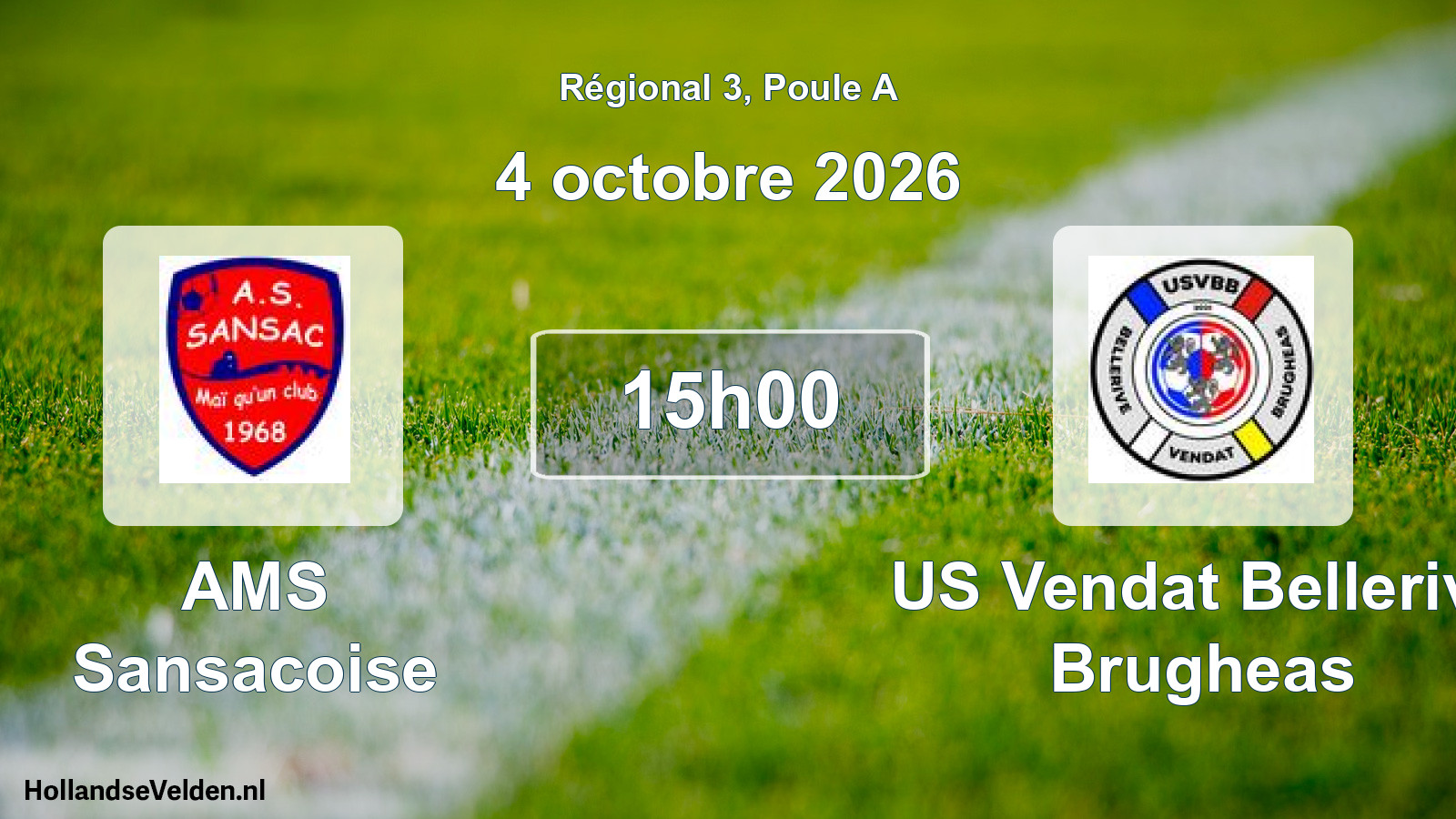 Match programmé: AMS Sansacoise - US Vendat Bellerive Brugheas (4 octobre 2026)