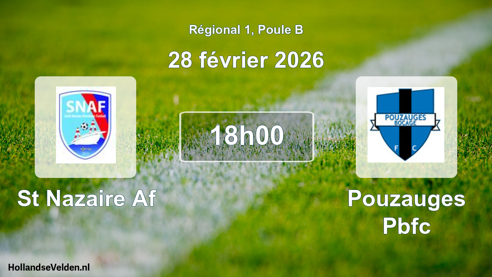 Geplande wedstrijd: St Nazaire Af - Pouzauges Pbfc (28 februari 2026)