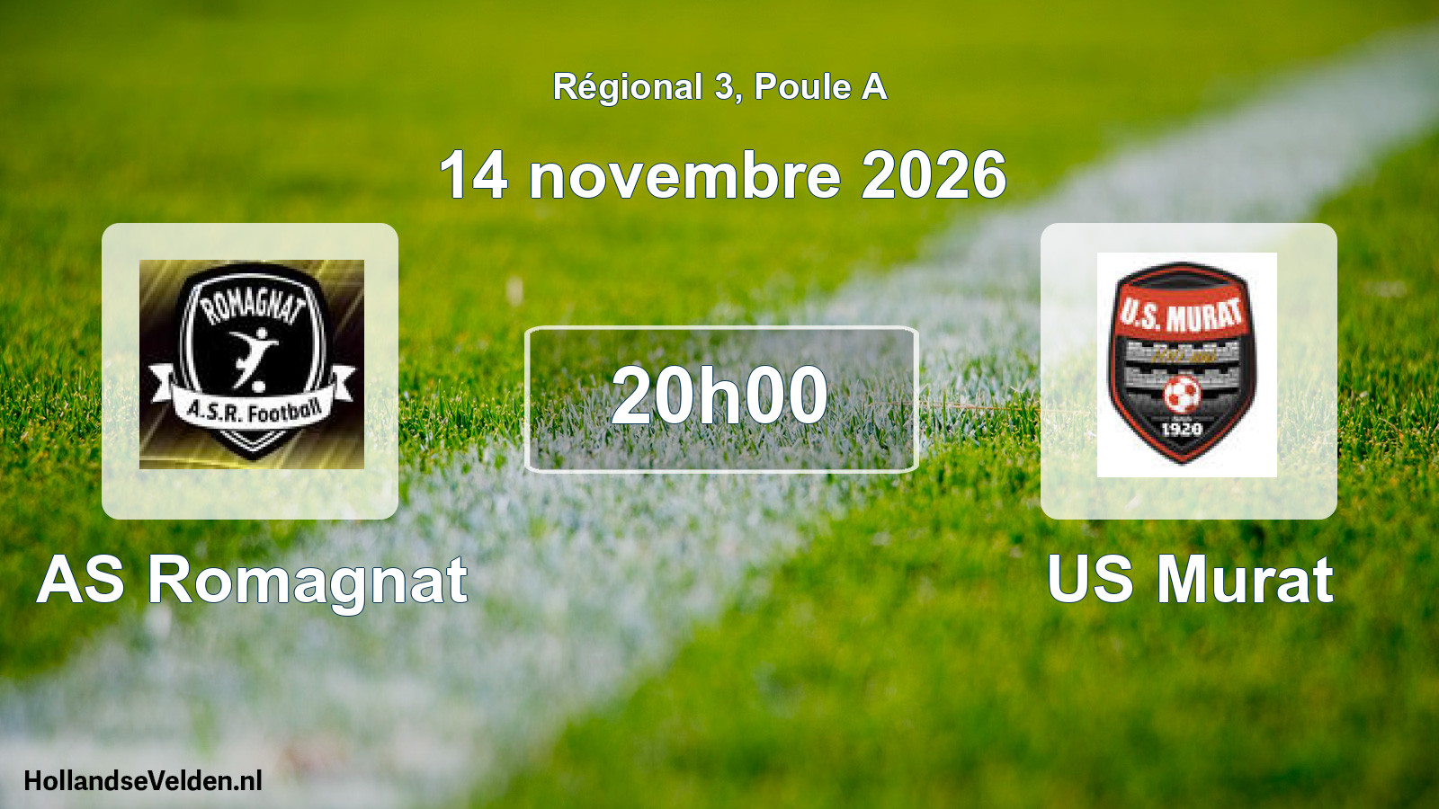 Match programmé: AS Romagnat - US Murat (14 novembre 2026)