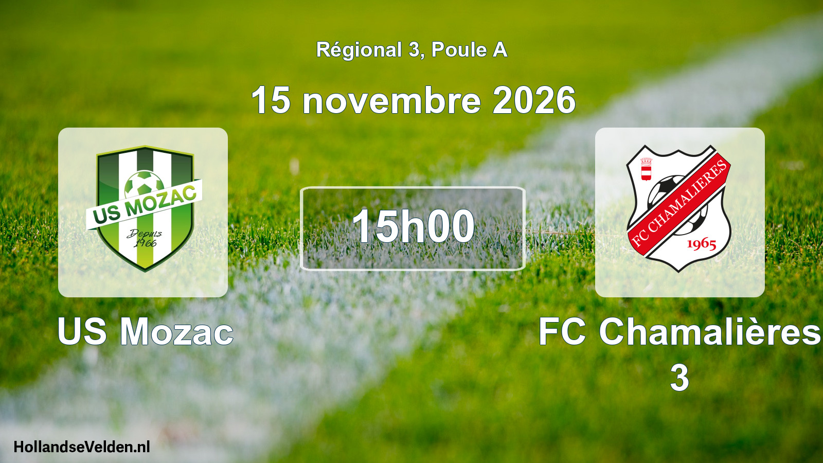 Match programmé: US Mozac - FC Chamalières 3 (15 novembre 2026)