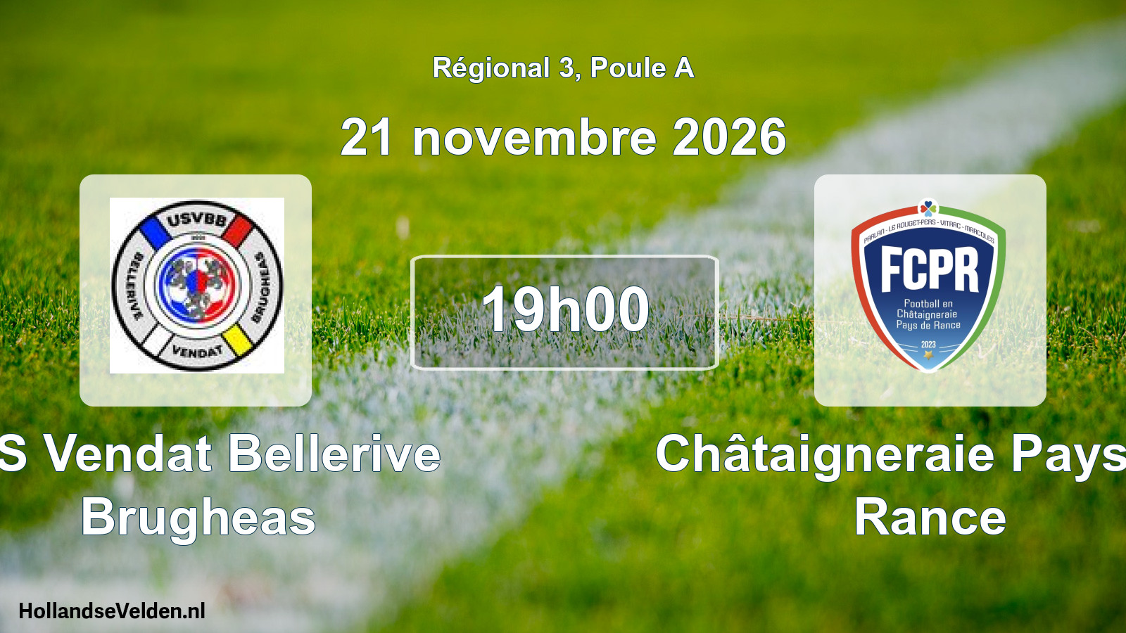 Match programmé: US Vendat Bellerive Brugheas - Châtaigneraie Pays de Rance (21 novembre 2026)