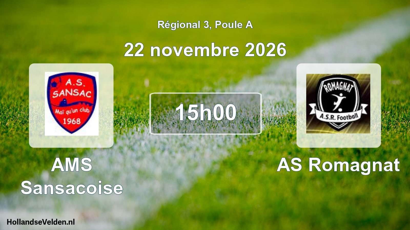 Match programmé: AMS Sansacoise - AS Romagnat (22 novembre 2026)