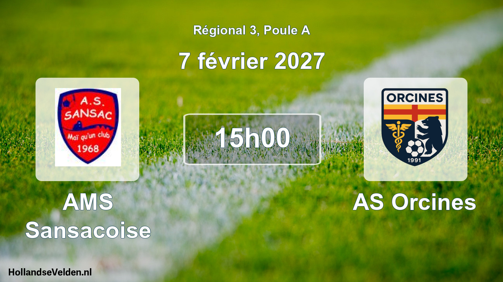 Match programmé: AMS Sansacoise - AS Orcines (7 février 2027)