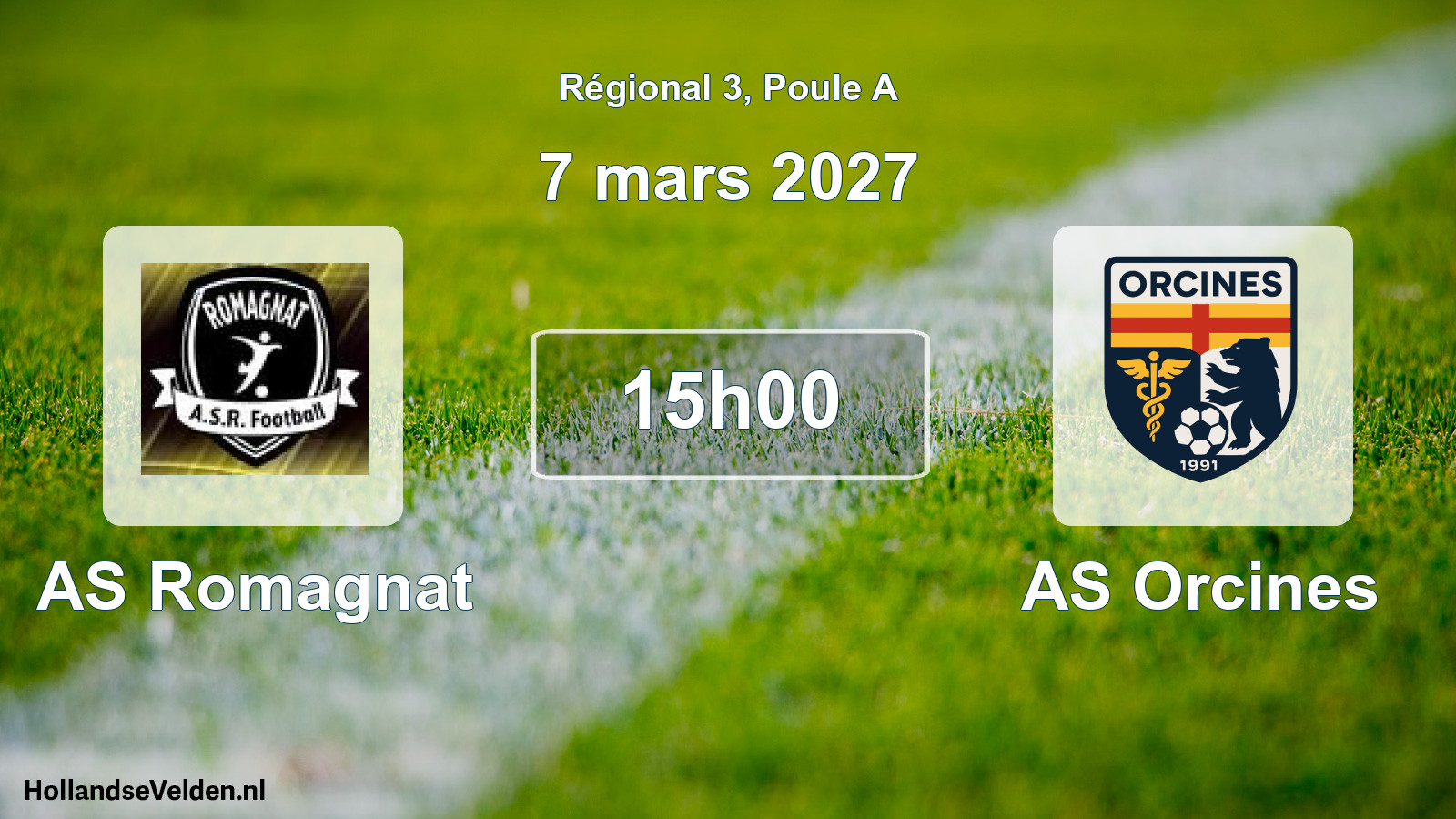 Match programmé: AS Romagnat - AS Orcines (7 mars 2027)