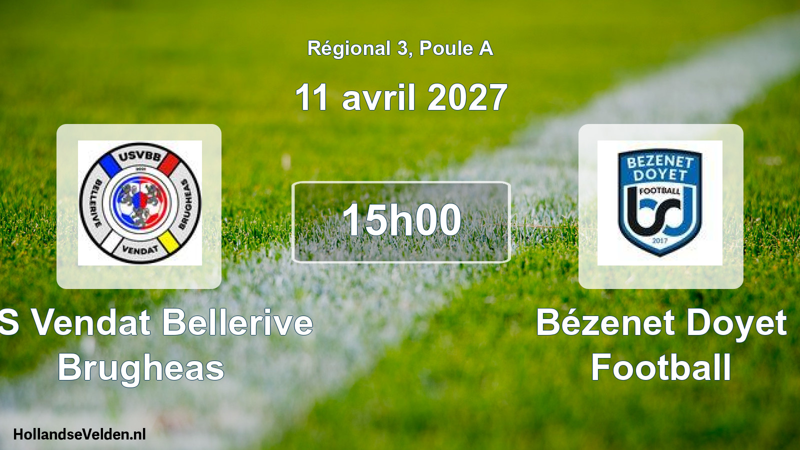 Match programmé: US Vendat Bellerive Brugheas - Bézenet Doyet Football (11 avril 2027)