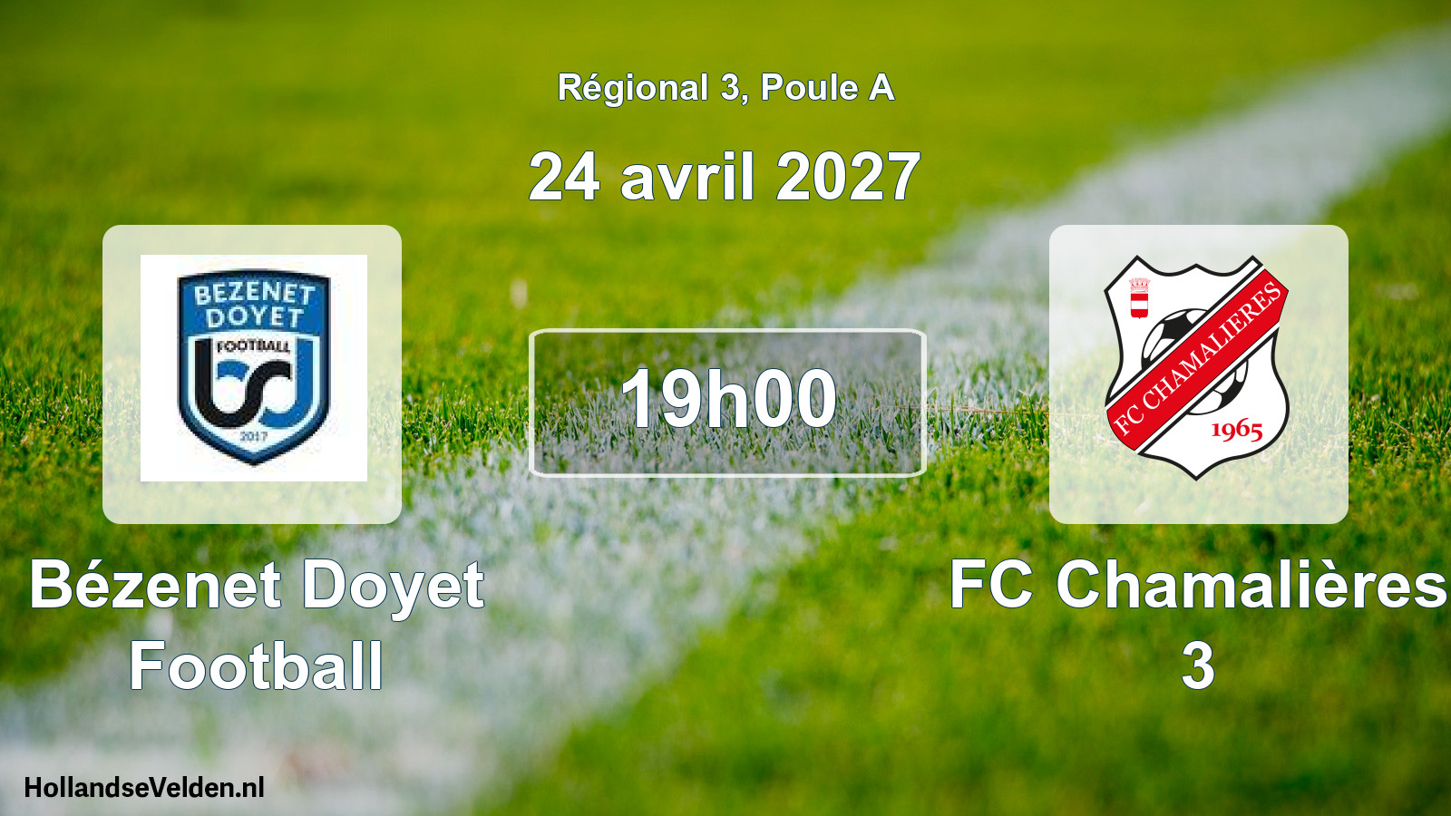 Match programmé: Bézenet Doyet Football - FC Chamalières 3 (24 avril 2027)