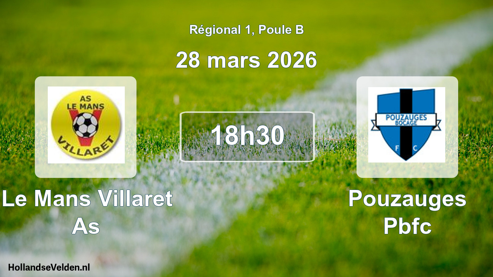 Scheduled Match: Le Mans Villaret As - Pouzauges Pbfc (28 March 2026)