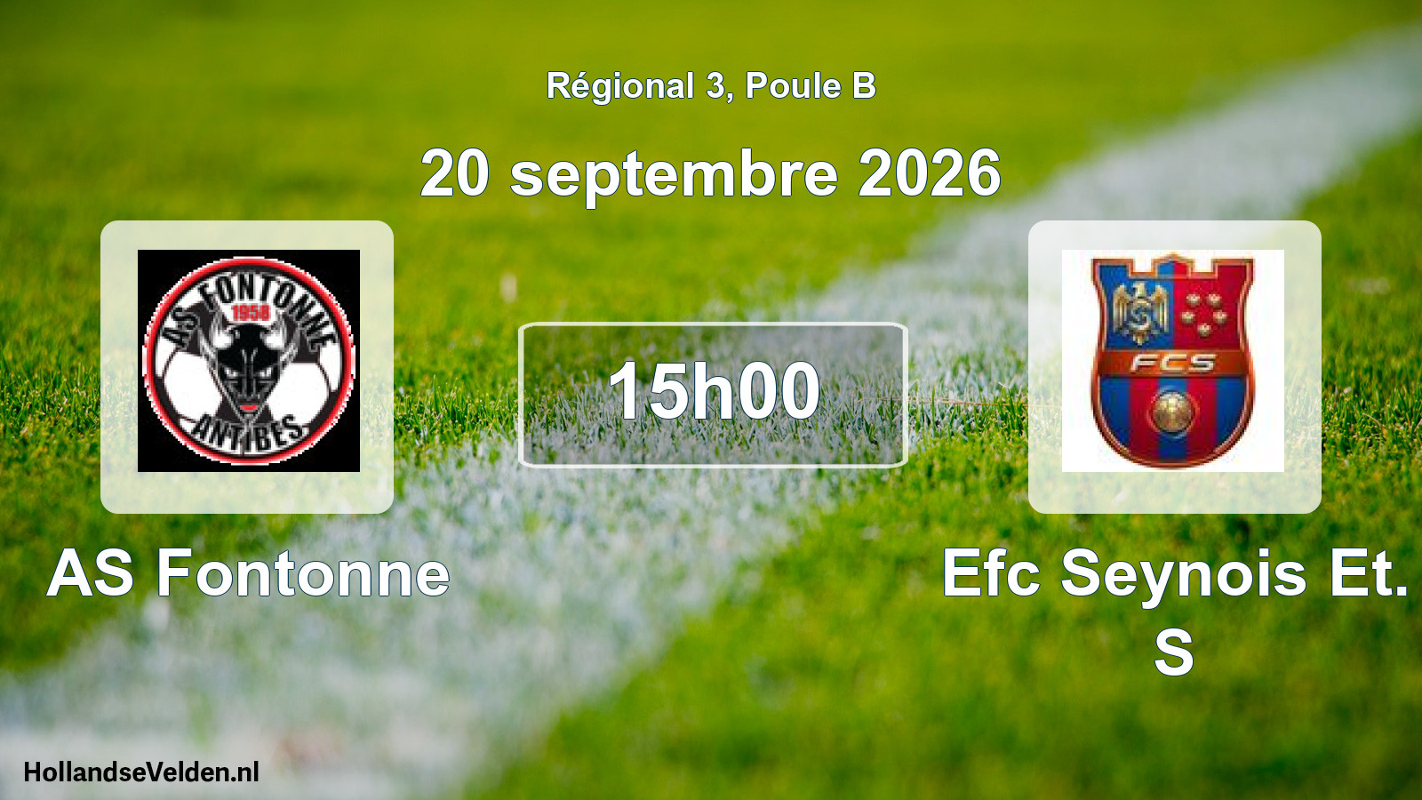 Geplande wedstrijd: AS Fontonne - Efc Seynois Et. S (20 september 2026)