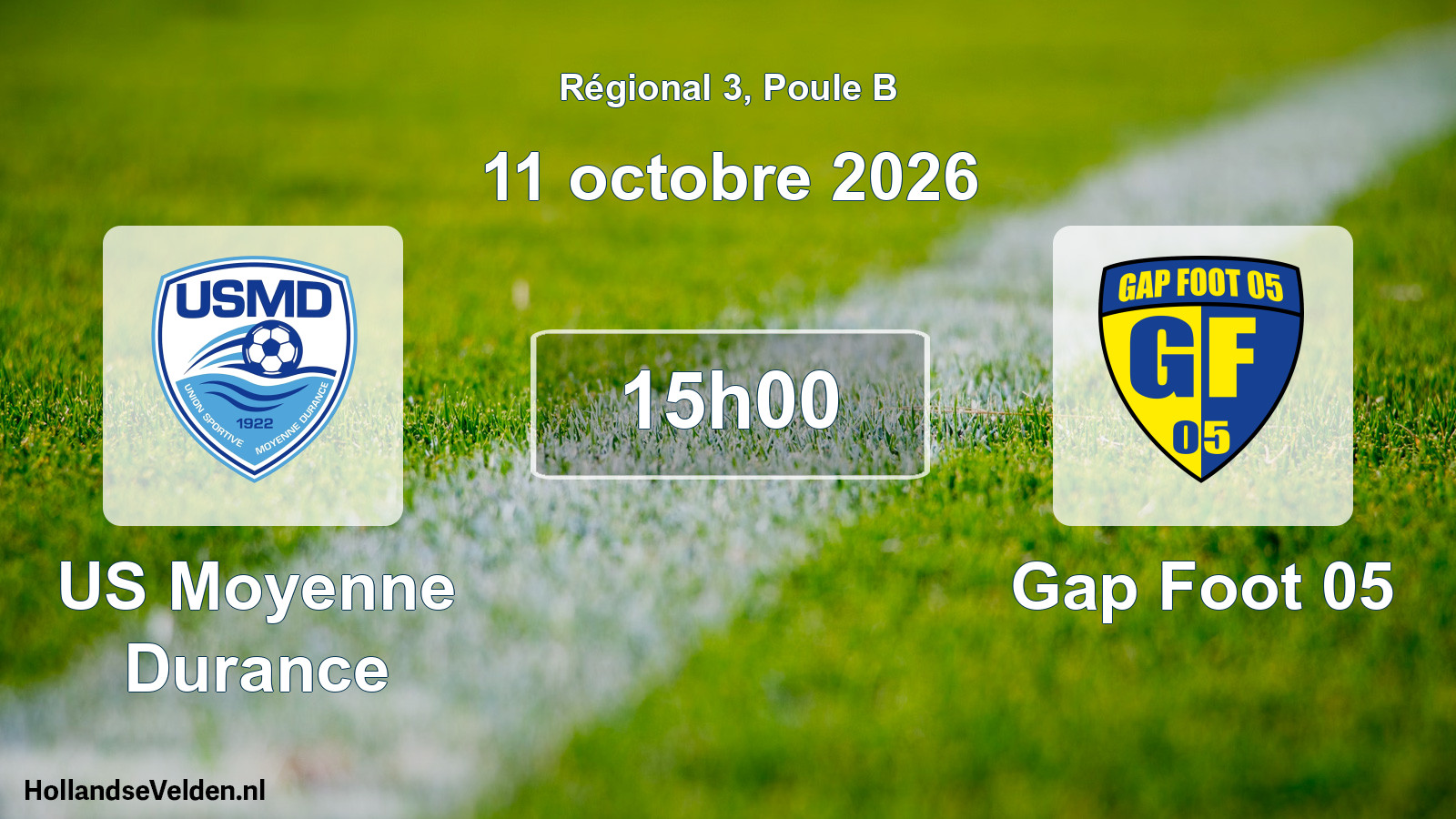 Scheduled Match: US Moyenne Durance - Gap Foot 05 (11 October 2026)