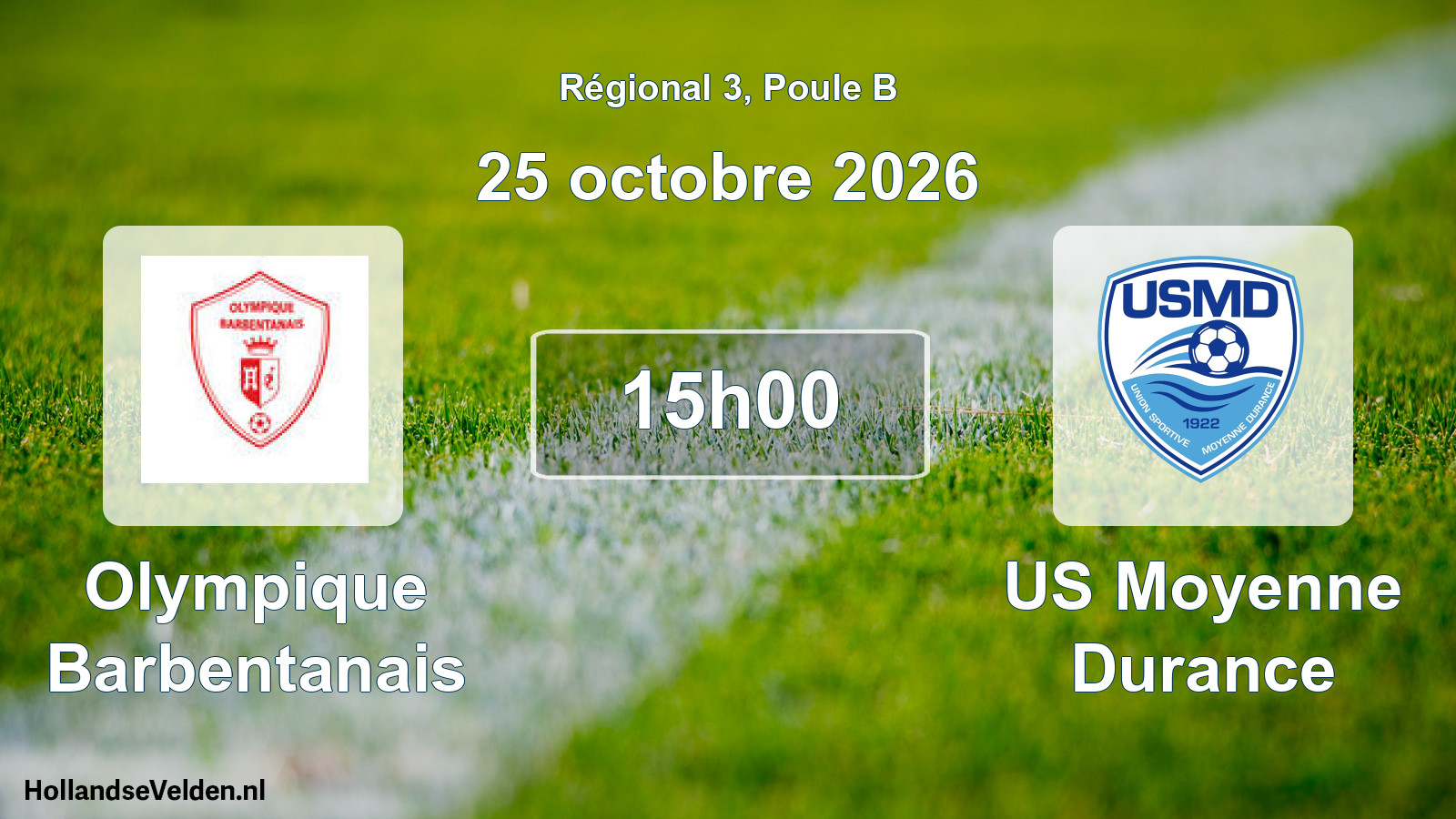 Scheduled Match: Olympique Barbentanais - US Moyenne Durance (25 October 2026)