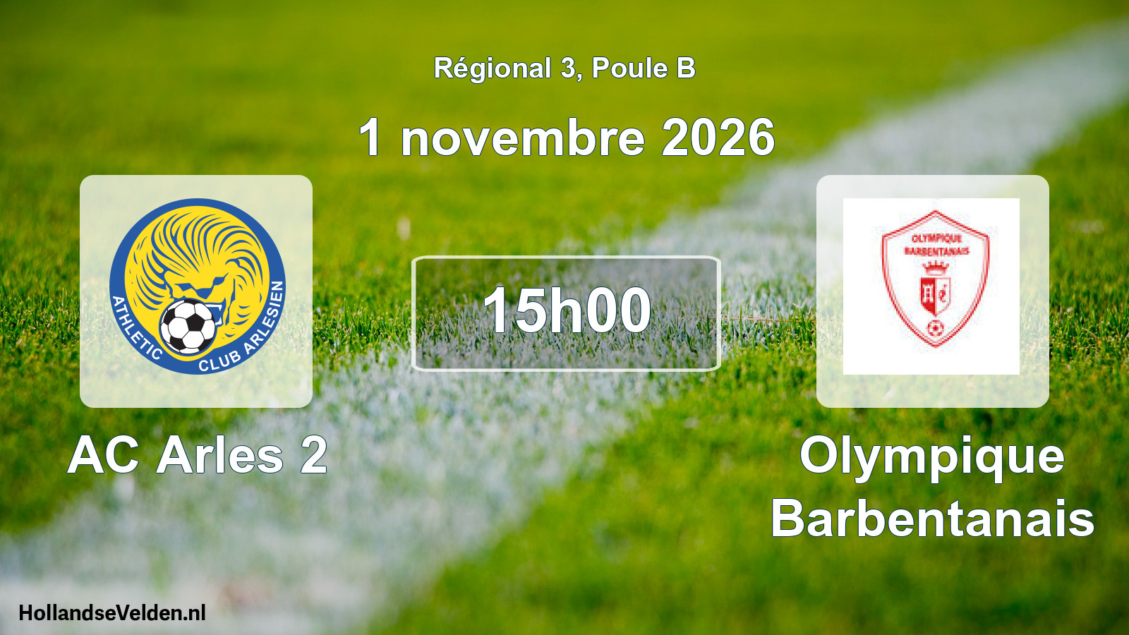 Scheduled Match: AC Arles 2 - Olympique Barbentanais (1 November 2026)