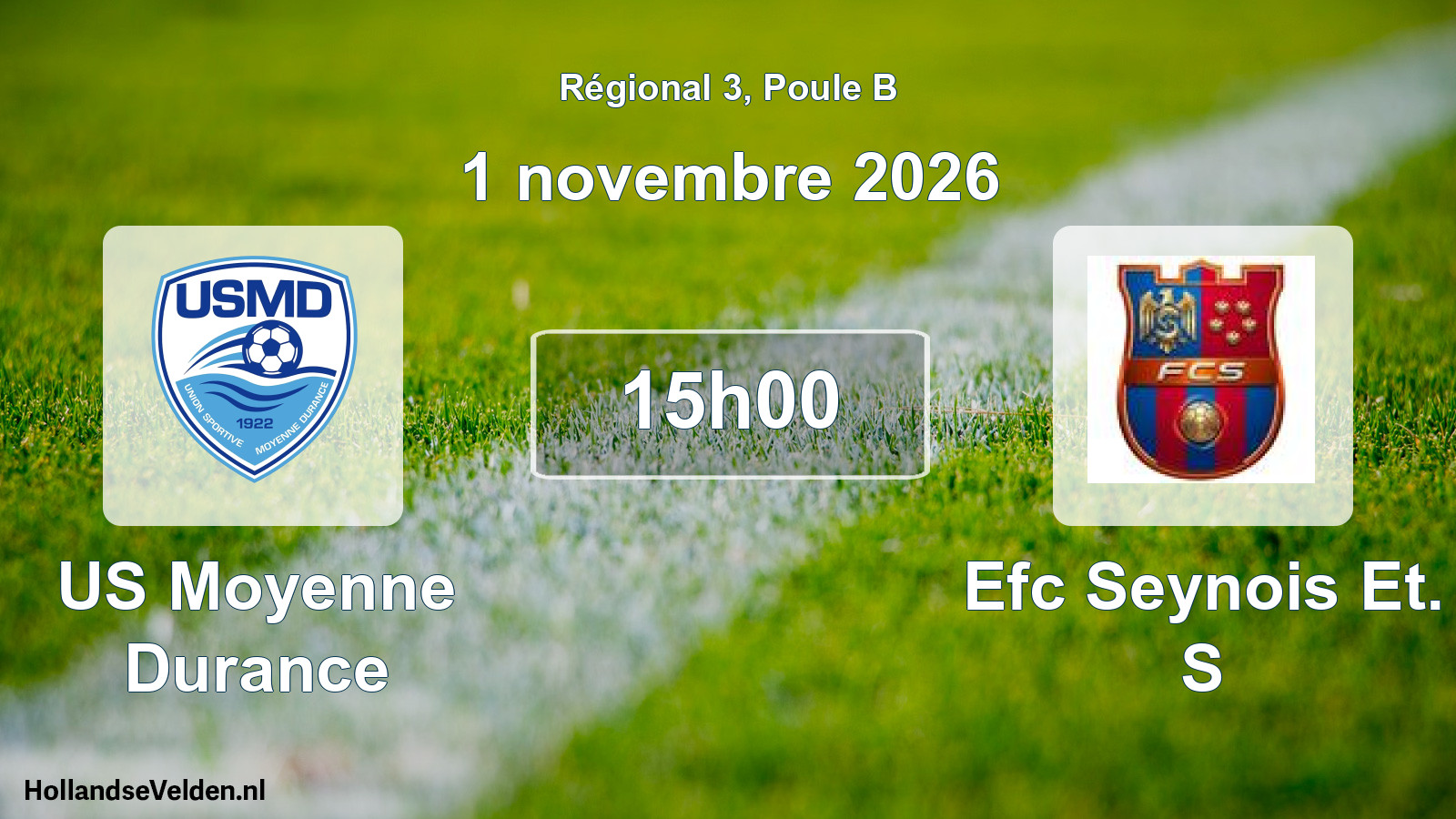 Scheduled Match: US Moyenne Durance - Efc Seynois Et. S (1 November 2026)