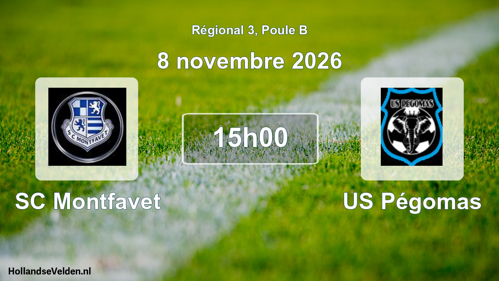 Scheduled Match: SC Montfavet - US Pégomas (8 November 2026)