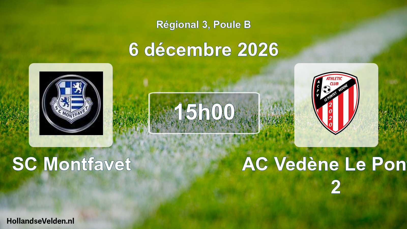 Scheduled Match: SC Montfavet - AC Vedène Le Pontet 2 (6 December 2026)