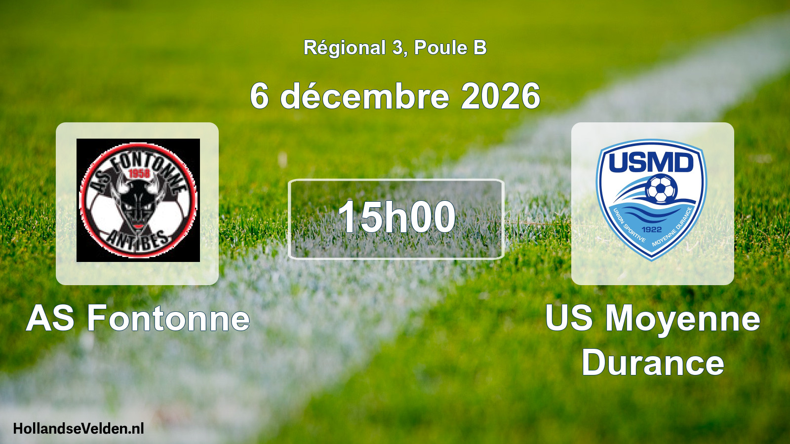 Scheduled Match: AS Fontonne - US Moyenne Durance (6 December 2026)