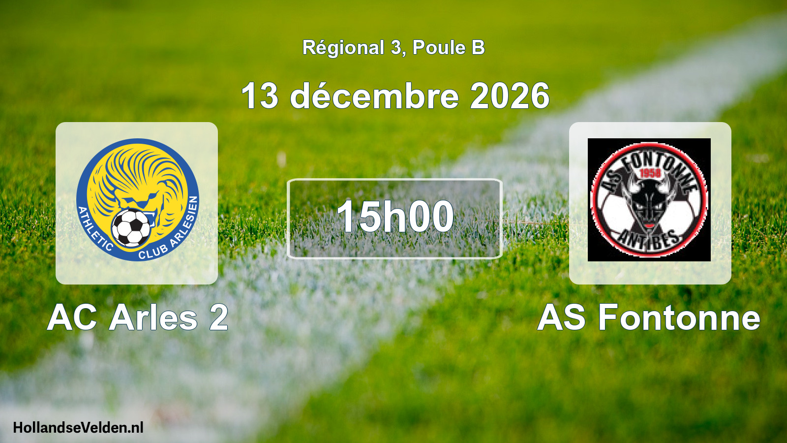 Scheduled Match: AC Arles 2 - AS Fontonne (13 December 2026)