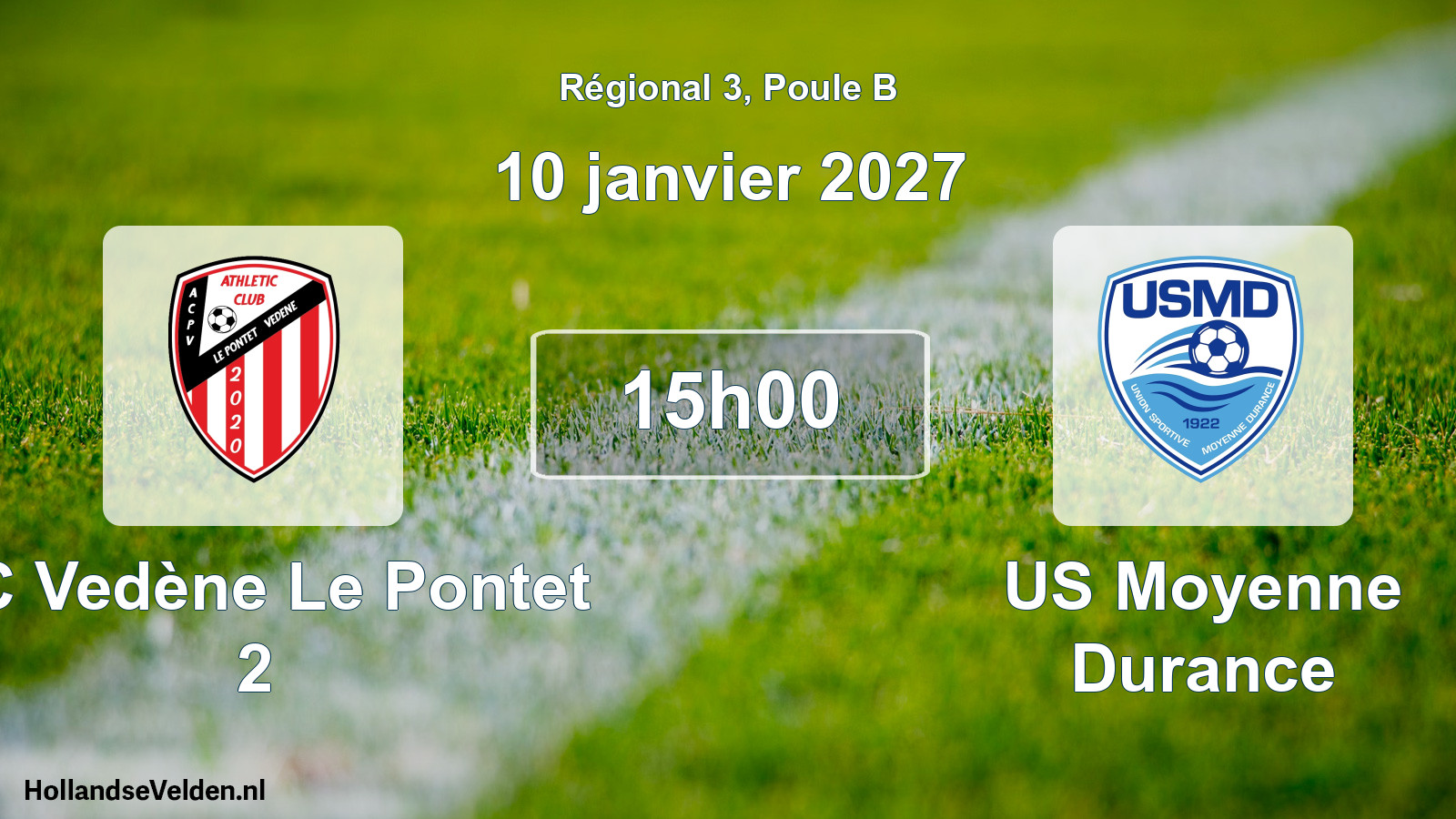 Scheduled Match: AC Vedène Le Pontet 2 - US Moyenne Durance (10 January 2027)