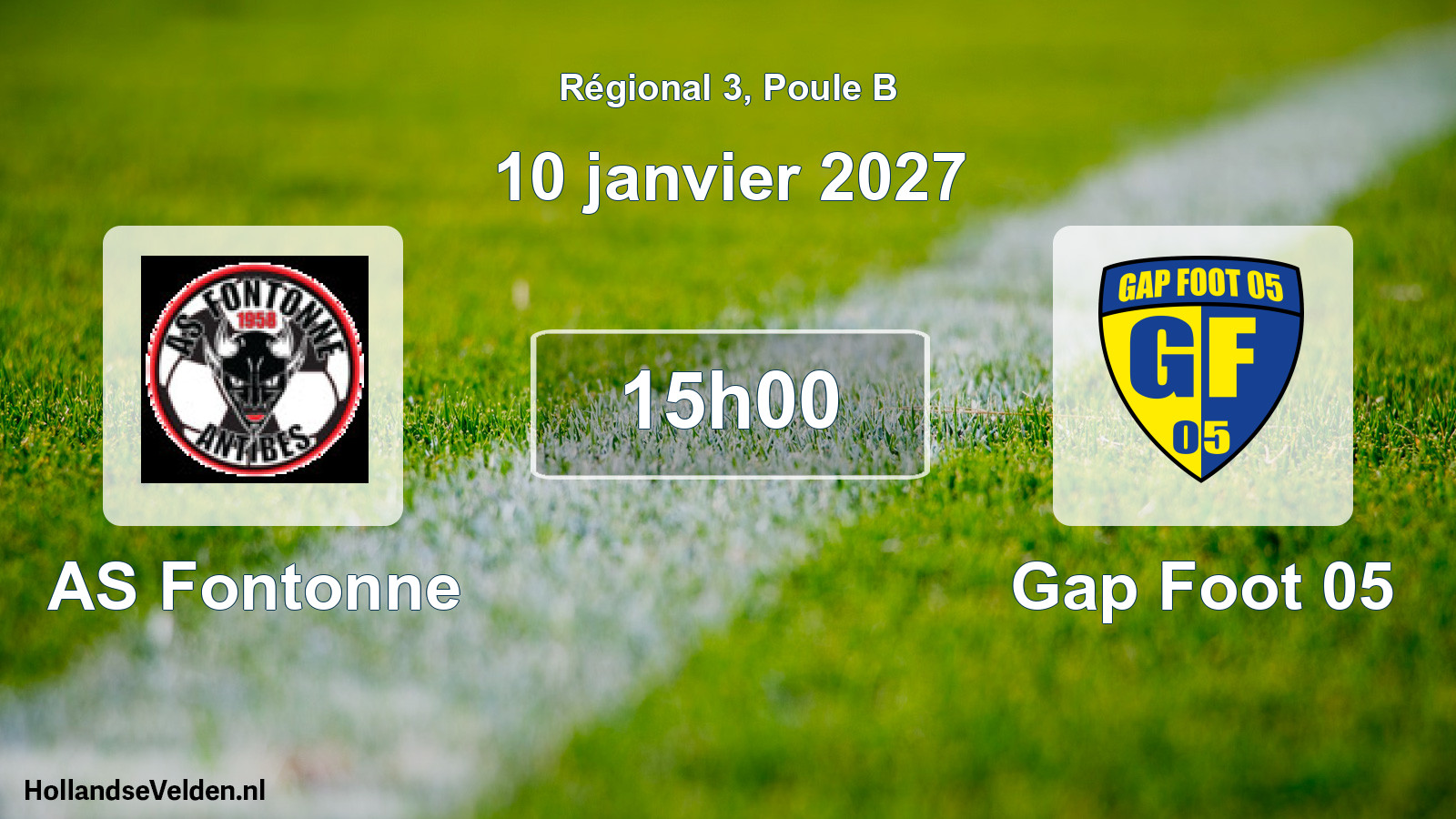 Scheduled Match: AS Fontonne - Gap Foot 05 (10 January 2027)