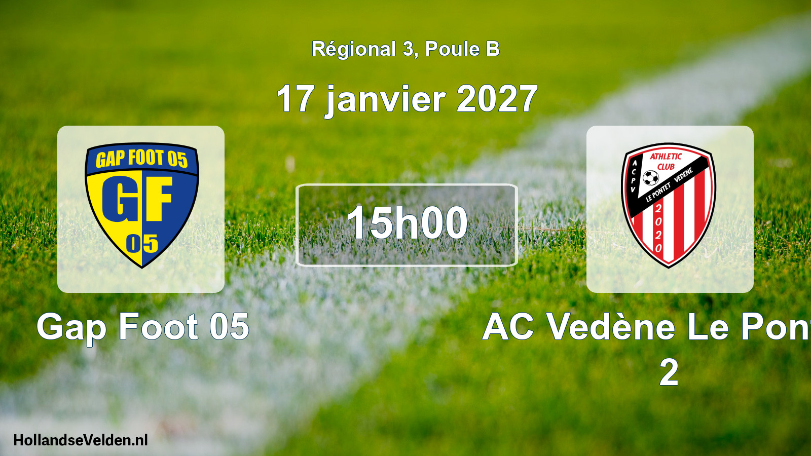 Scheduled Match: Gap Foot 05 - AC Vedène Le Pontet 2 (17 January 2027)