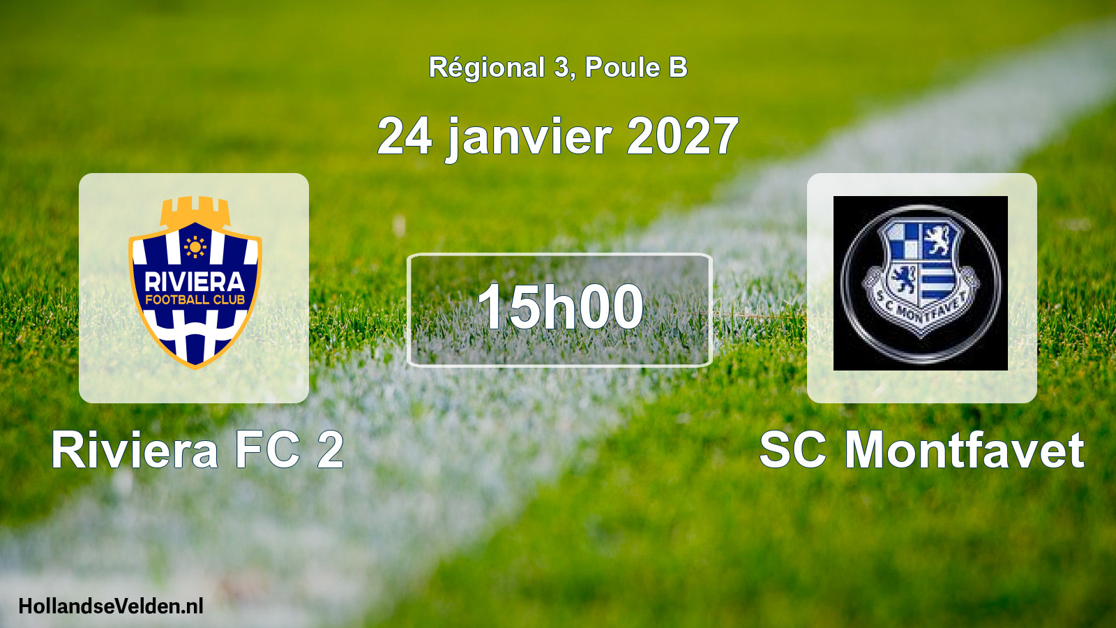 Scheduled Match: Riviera FC 2 - SC Montfavet (24 January 2027)
