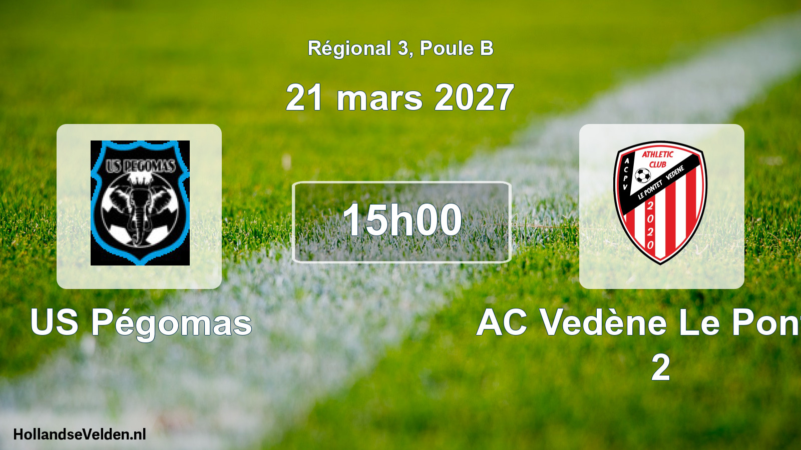 Match programmé: US Pégomas - AC Vedène Le Pontet 2 (21 mars 2027)