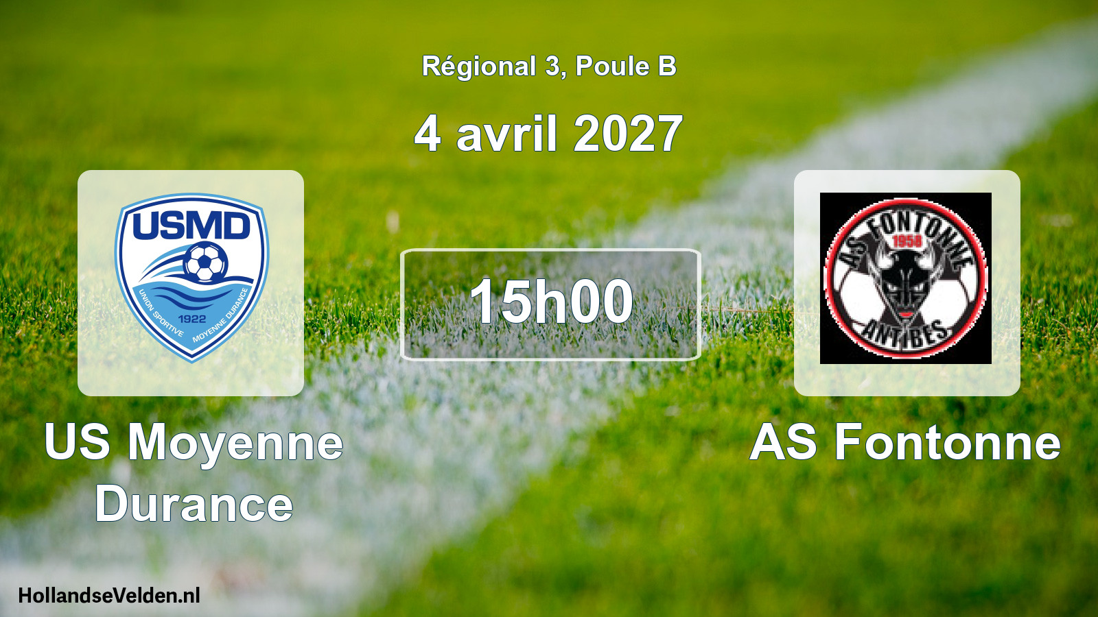Scheduled Match: US Moyenne Durance - AS Fontonne (4 April 2027)
