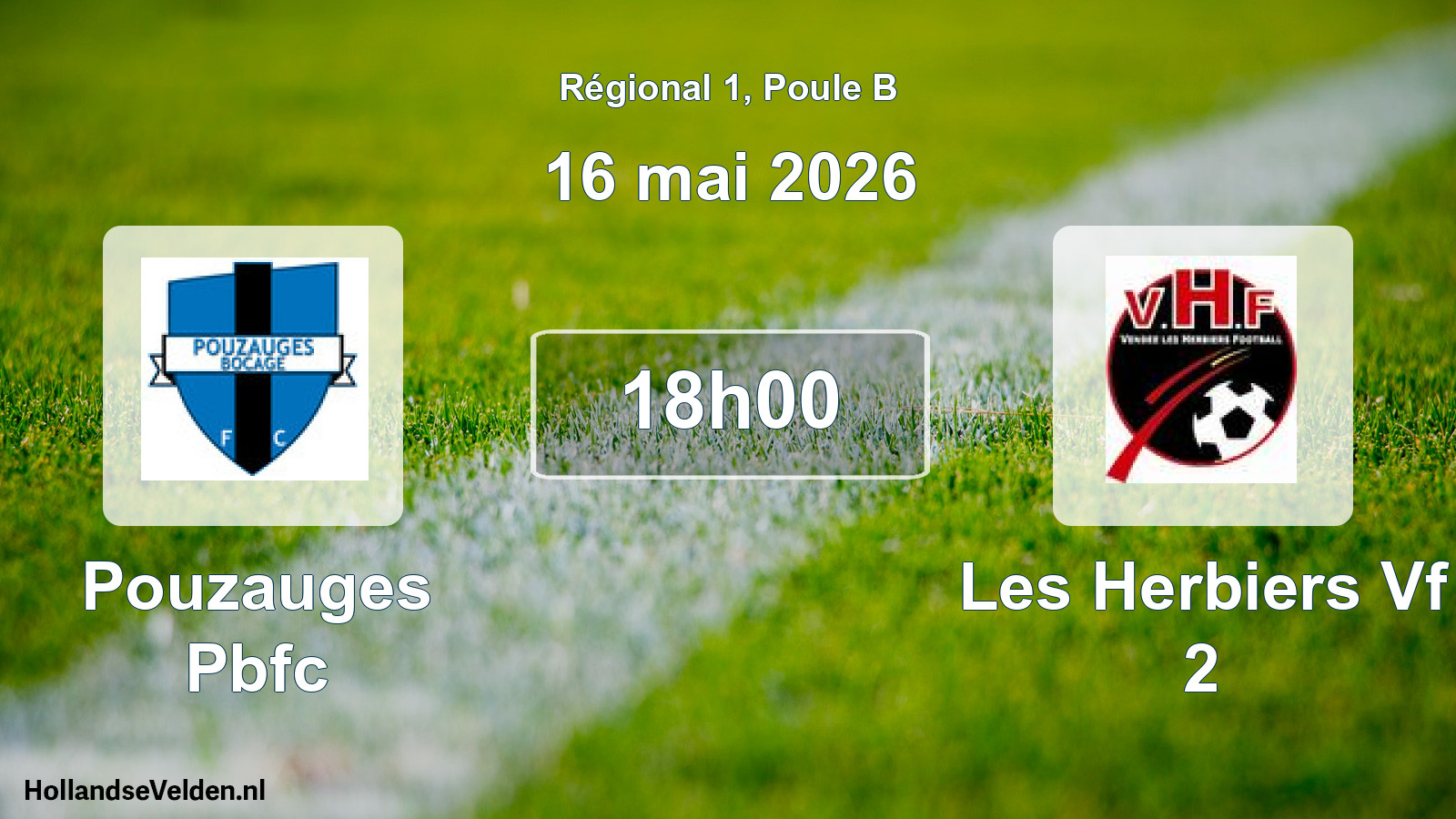 Geplande wedstrijd: Pouzauges Pbfc - Les Herbiers Vf 2 (16 mei 2026)