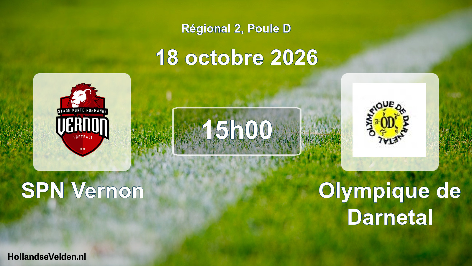 Geplande wedstrijd: SPN Vernon - Olympique de Darnetal (18 oktober 2026)