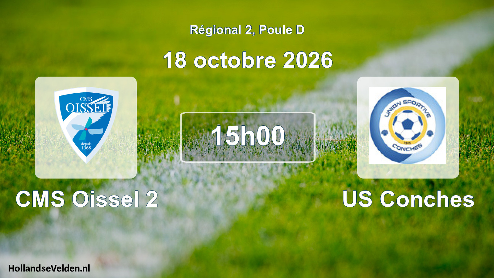 Match programmé: CMS Oissel 2 - US Conches (18 octobre 2026)