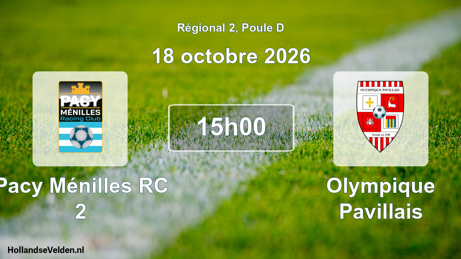 Scheduled Match: Pacy Ménilles RC 2 - Olympique Pavillais (18 October 2026)