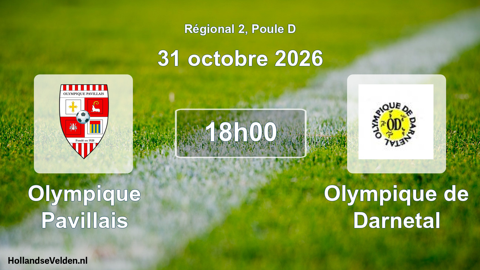 Scheduled Match: Olympique Pavillais - Olympique de Darnetal (31 October 2026)