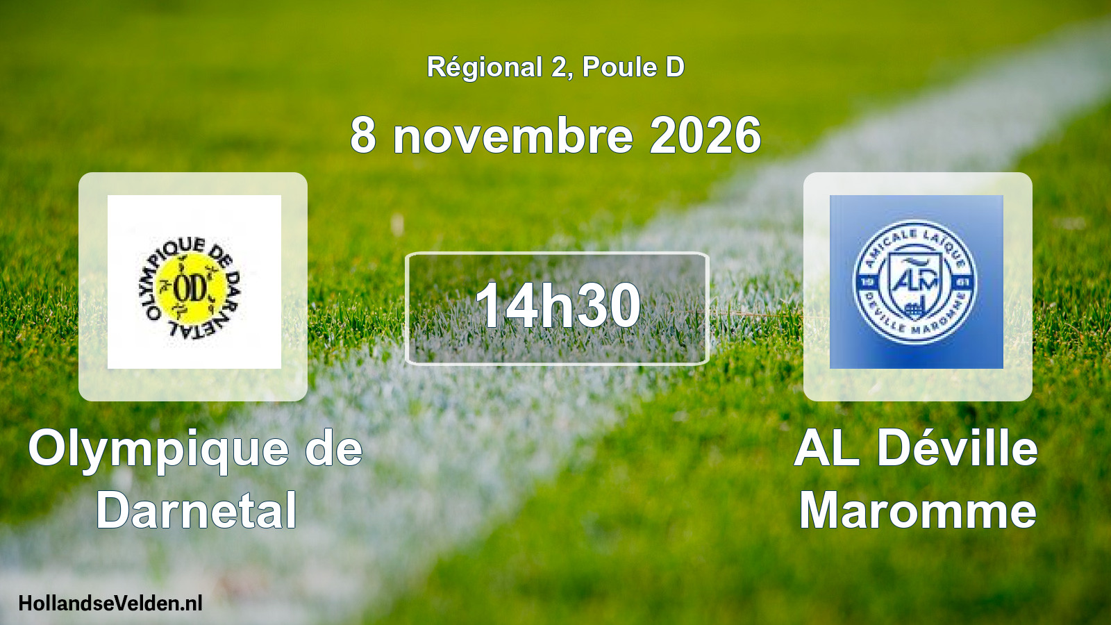 Scheduled Match: Olympique de Darnetal - AL Déville Maromme (8 November 2026)