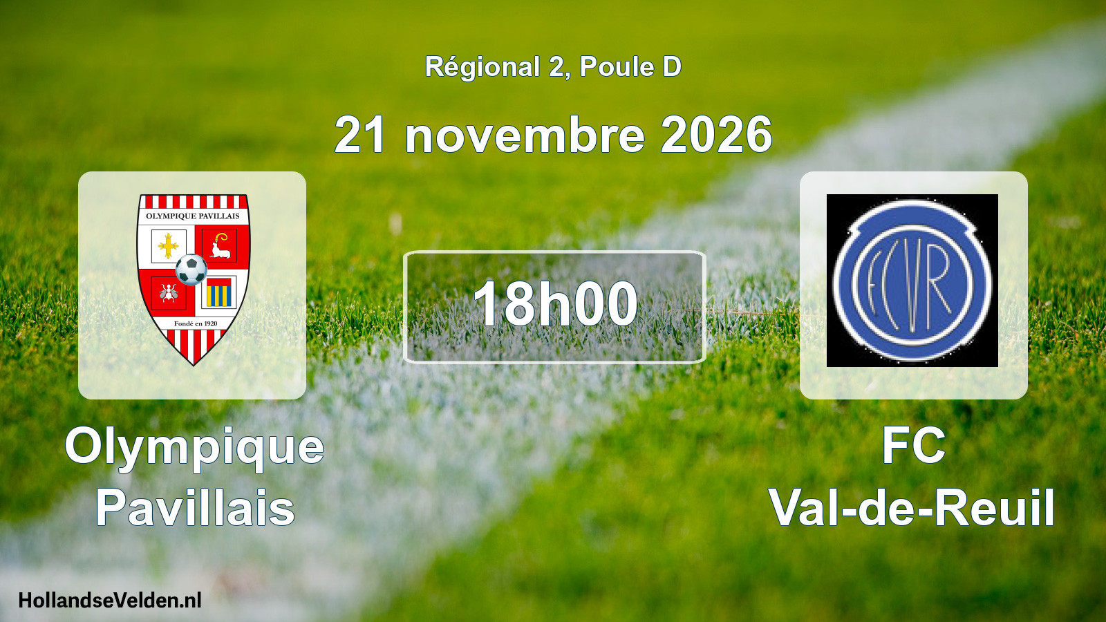 Scheduled Match: Olympique Pavillais - FC Val-de-Reuil (21 November 2026)