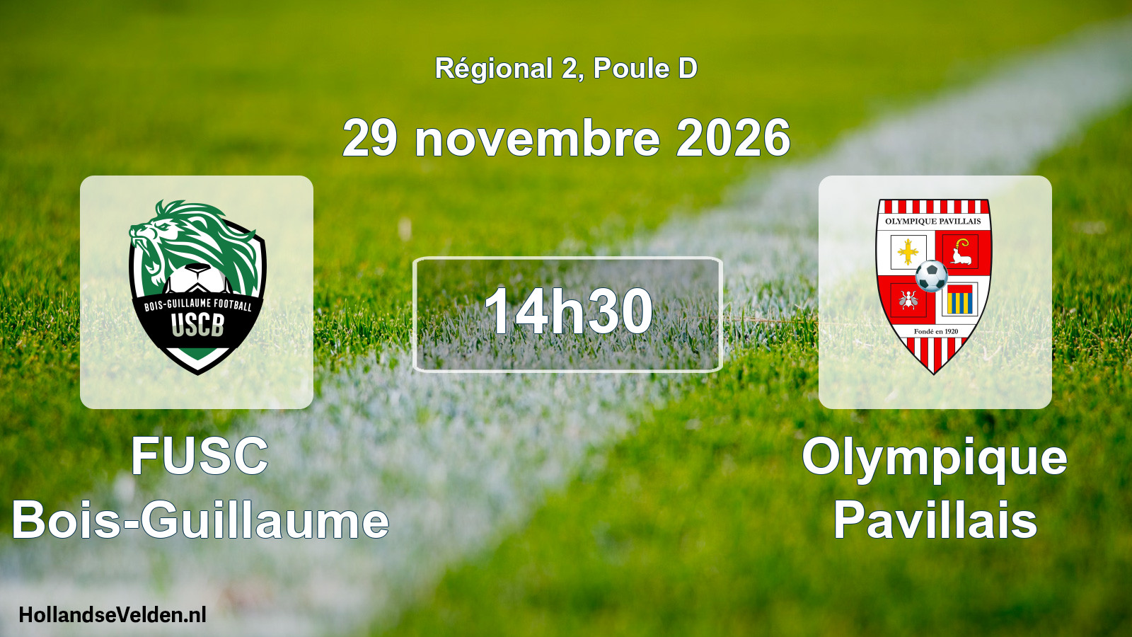 Scheduled Match: FUSC Bois-Guillaume - Olympique Pavillais (29 November 2026)
