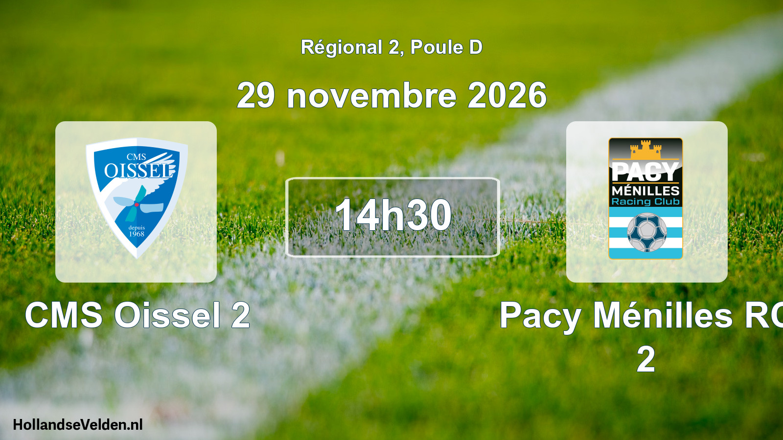 Scheduled Match: CMS Oissel 2 - Pacy Ménilles RC 2 (29 November 2026)