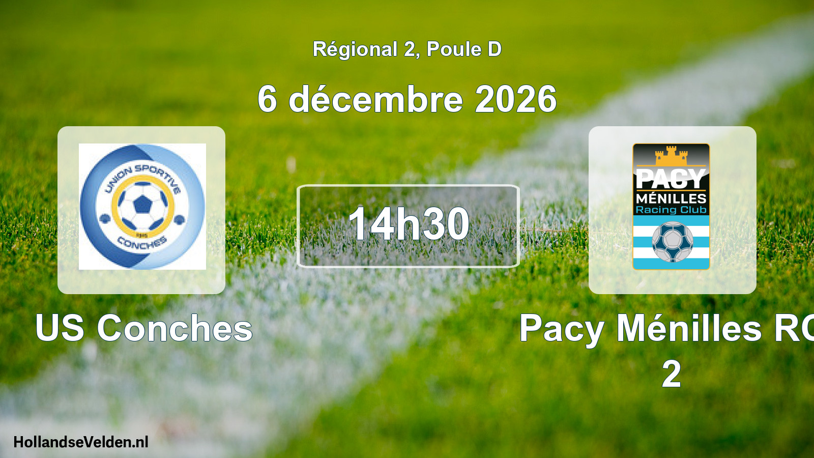 Match programmé: US Conches - Pacy Ménilles RC 2 (6 décembre 2026)