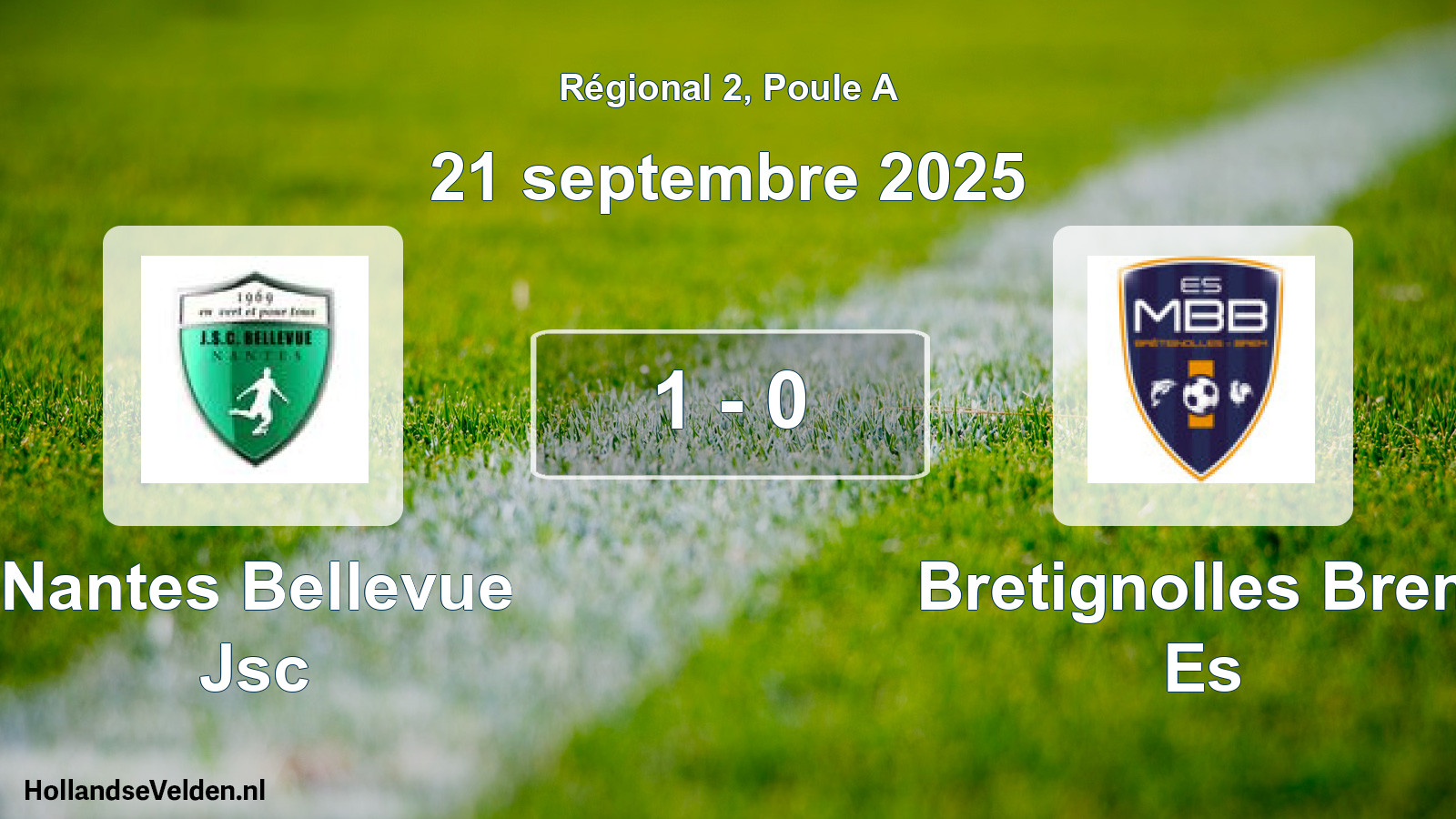 Total number of matches played: Nantes Bellevue Jsc - Bretignolles Brem Es 1 - 0 (21 September 2025)