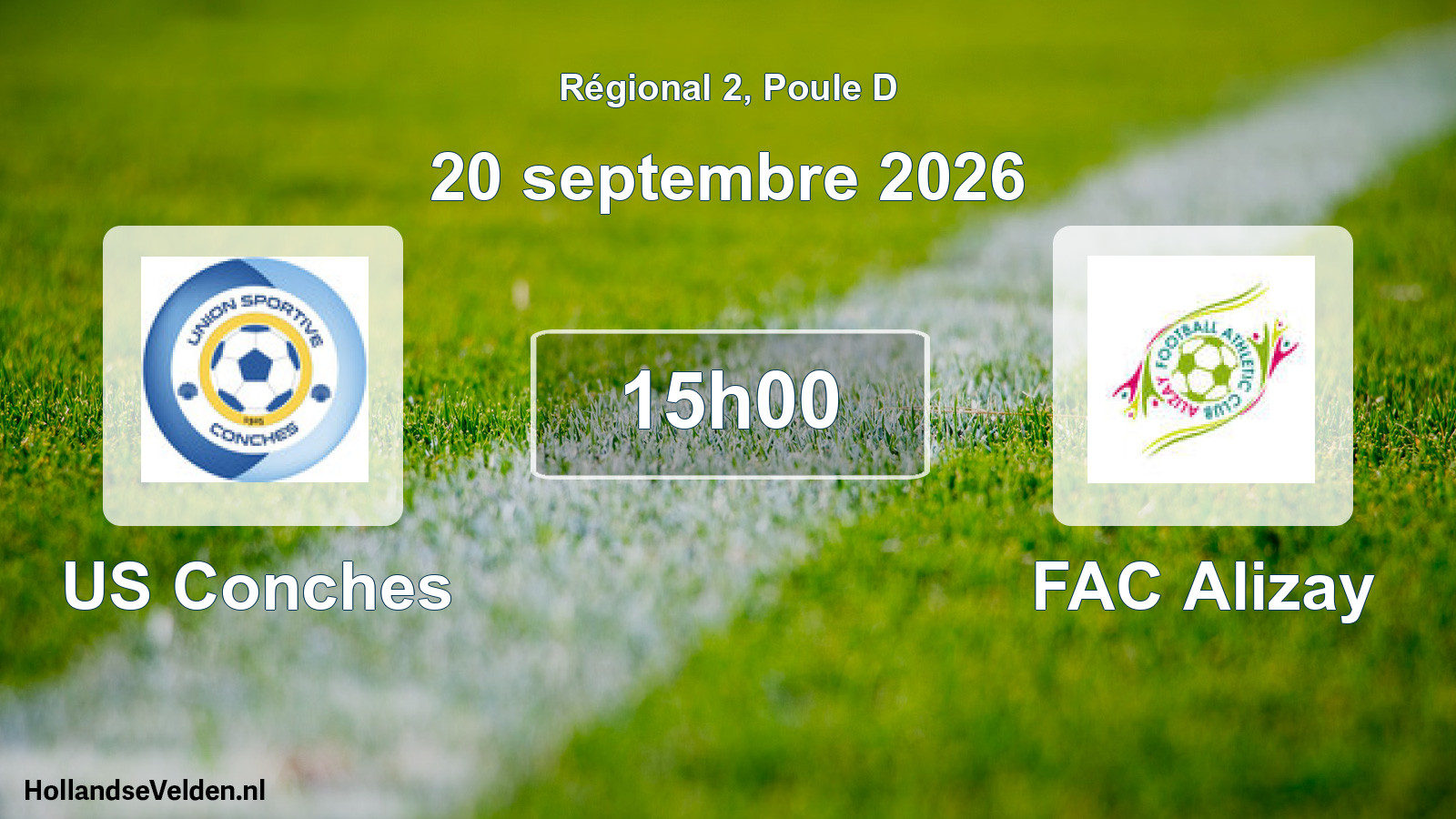Match programmé: US Conches - FAC Alizay (20 septembre 2026)