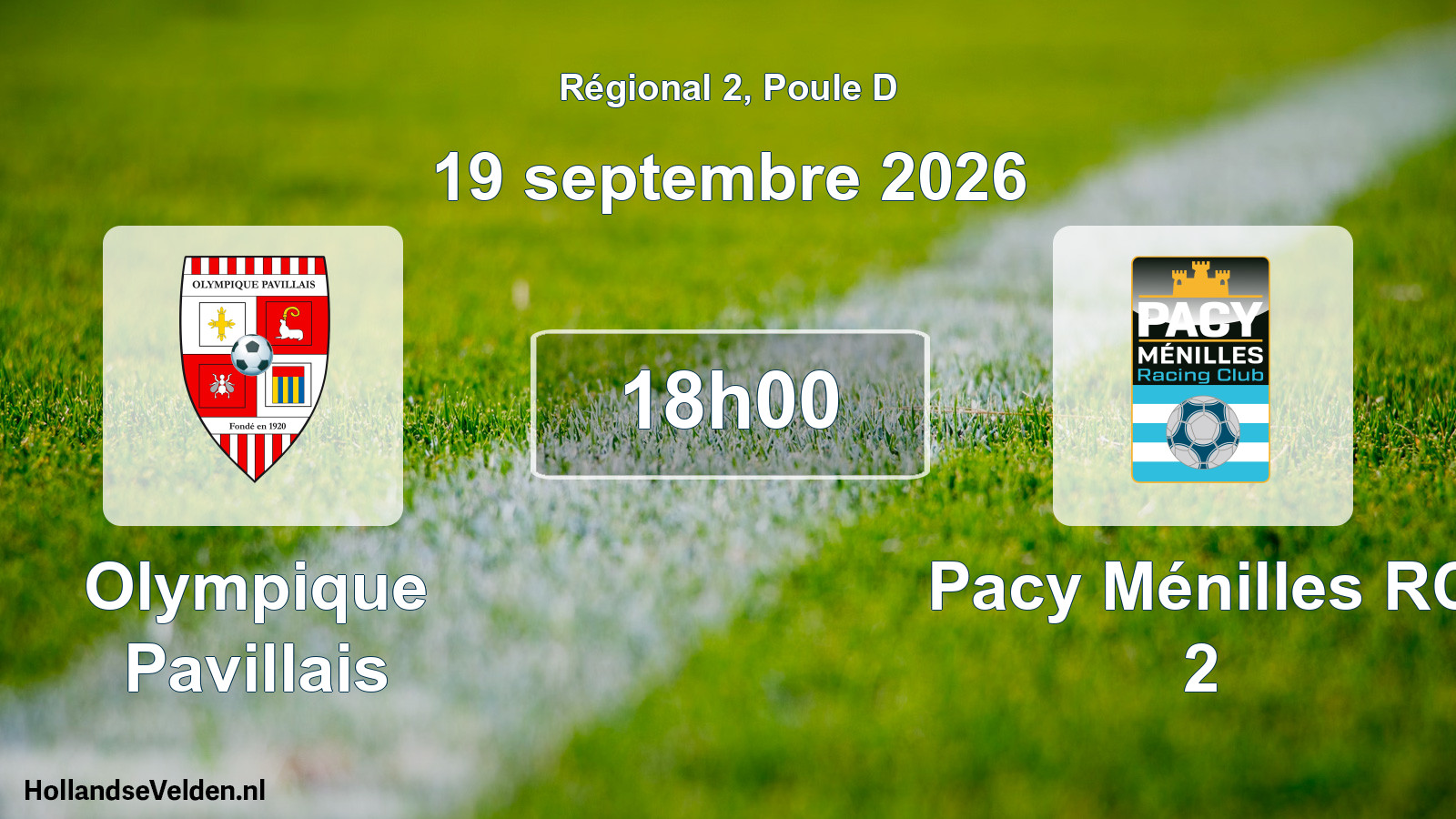 Scheduled Match: Olympique Pavillais - Pacy Ménilles RC 2 (19 September 2026)