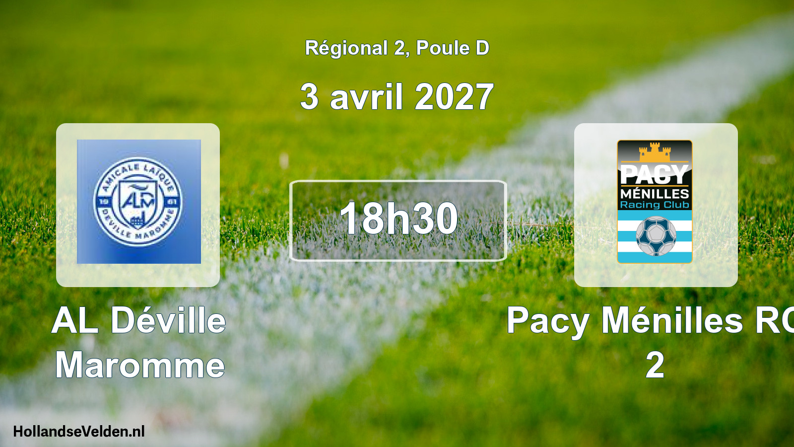 Match programmé: AL Déville Maromme - Pacy Ménilles RC 2 (6 février 2027)