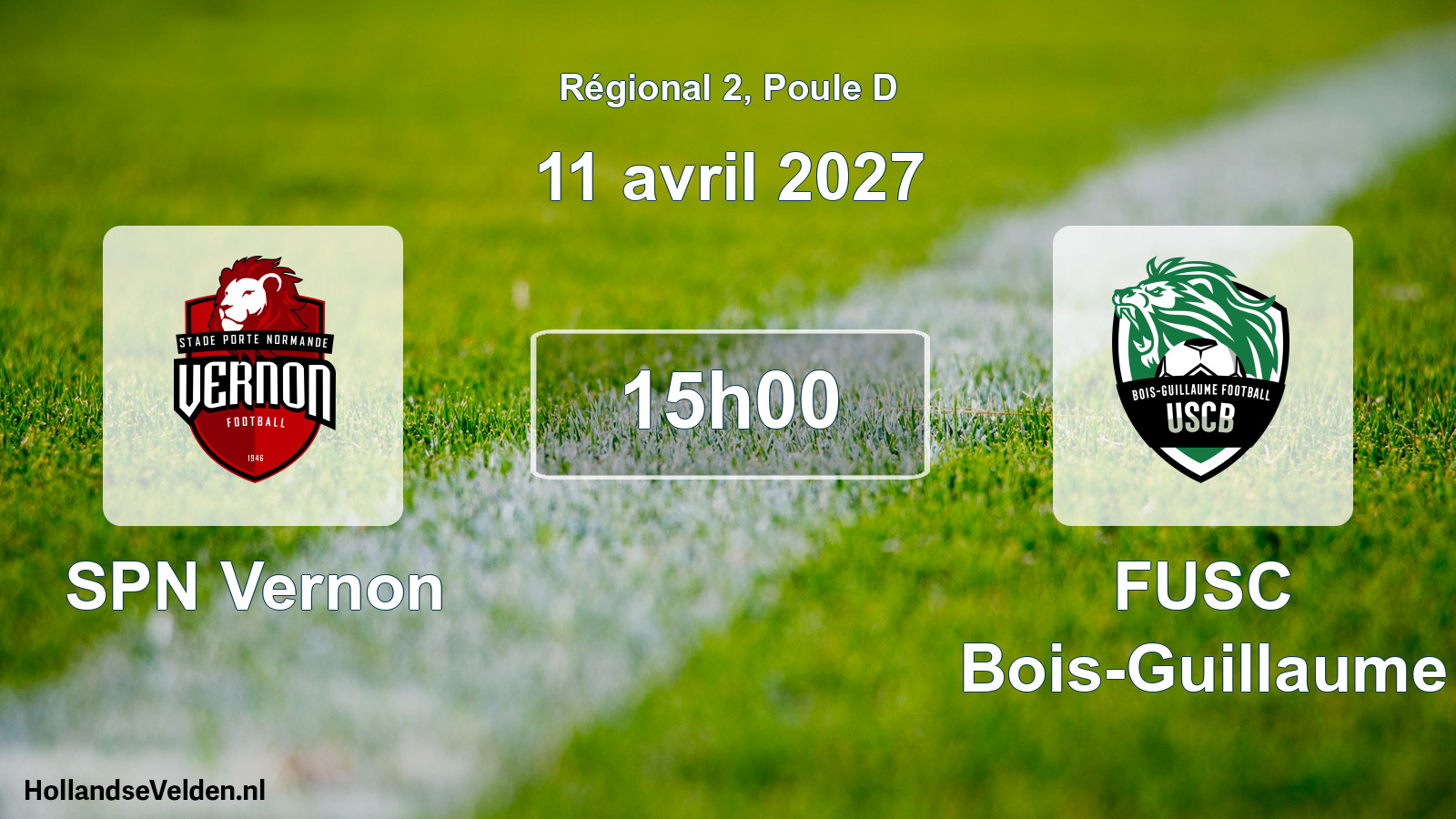 Scheduled Match: SPN Vernon - FUSC Bois-Guillaume (11 April 2027)