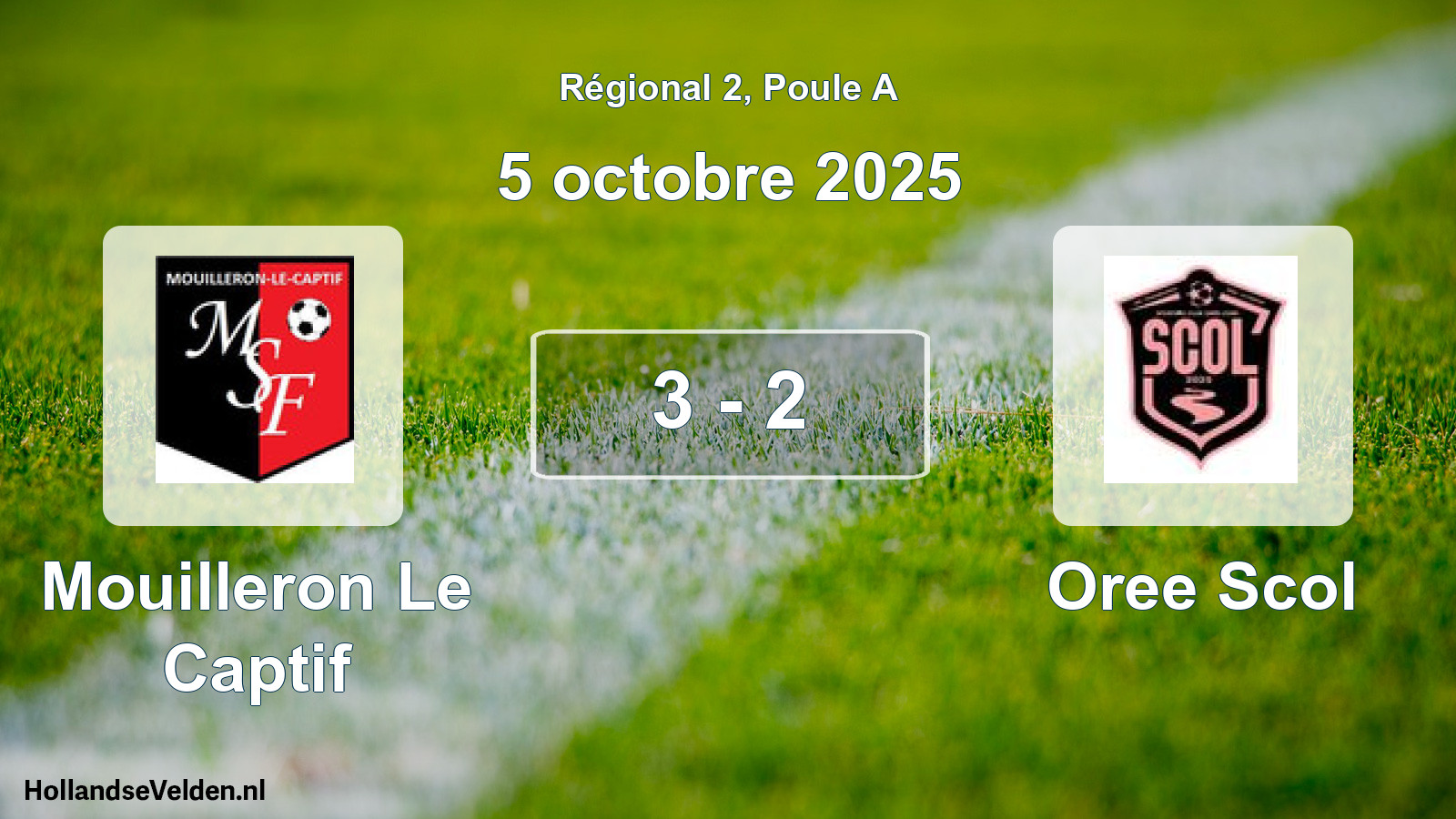 Gespeelde wedstrijd: Mouilleron Le Captif - Oree Scol 3 - 2 (5 octobre 2025)