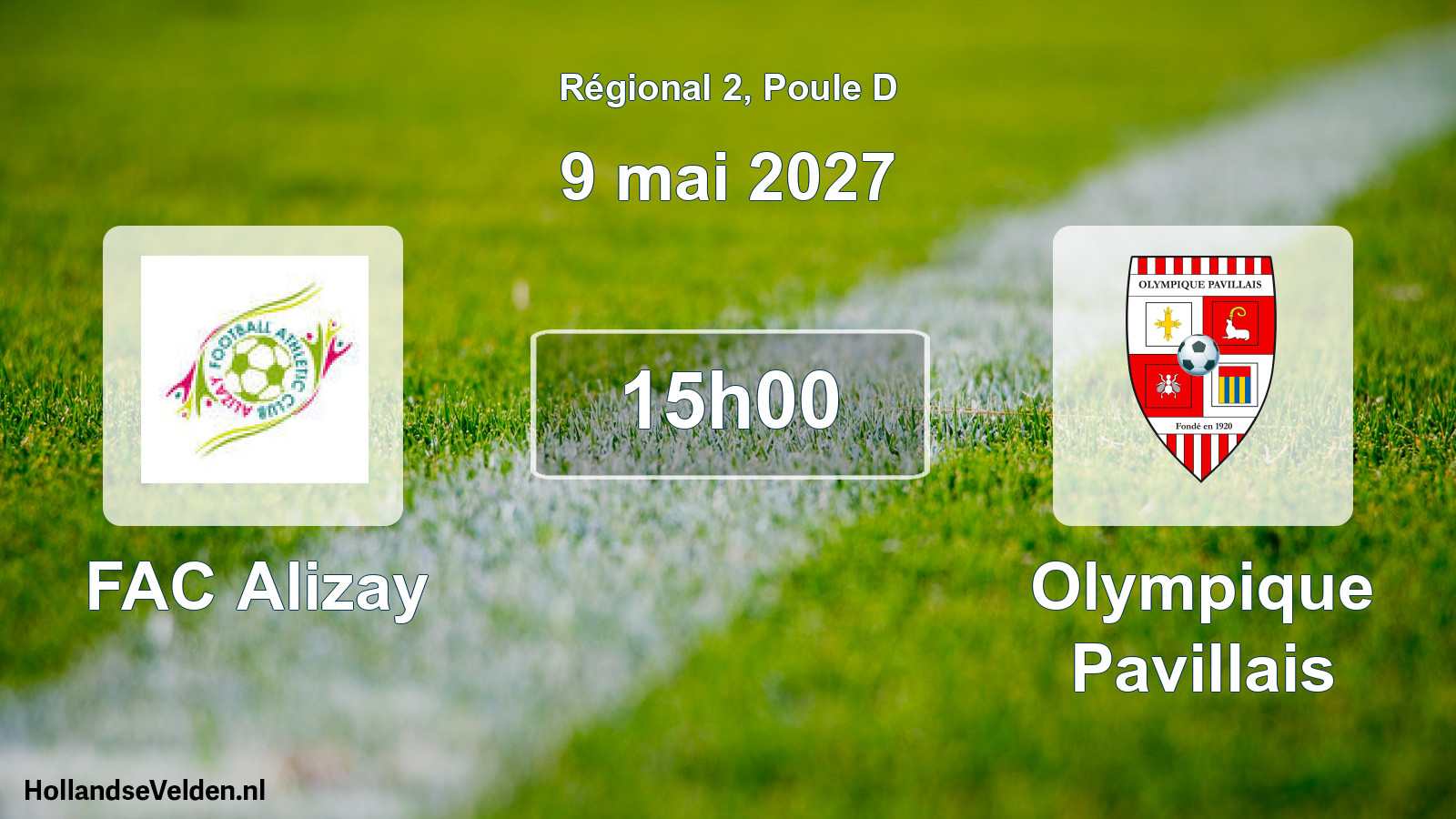 Match programmé: FAC Alizay - Olympique Pavillais (9 mai 2027)