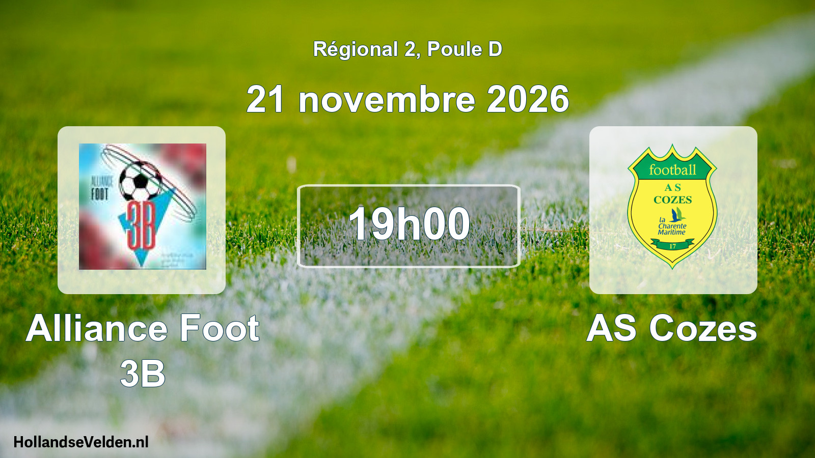 Scheduled Match: Alliance Foot 3B - AS Cozes (21 November 2026)