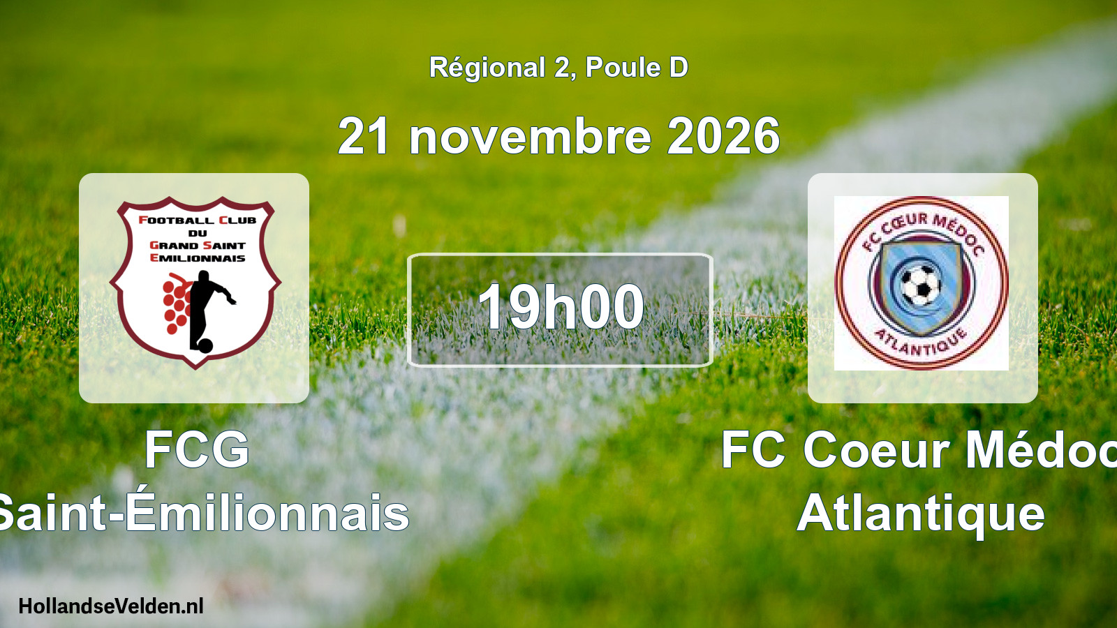 Scheduled Match: FCG Saint-Émilionnais - FC Coeur Médoc Atlantique (21 November 2026)