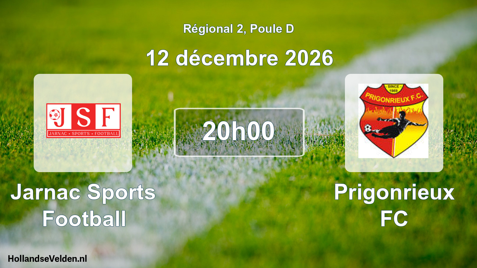 Scheduled Match: Jarnac Sports Football - Prigonrieux FC (12 December 2026)
