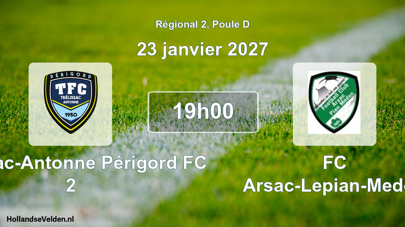 Scheduled Match: Trélissac-Antonne Périgord FC 2 - FC Arsac-Lepian-Medoc (23 January 2027)