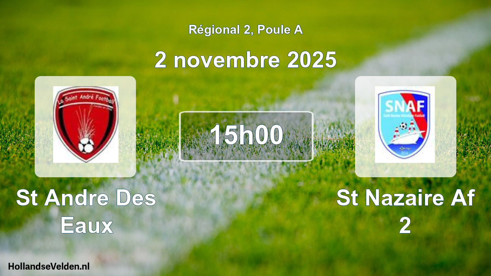Scheduled Match: St Andre Des Eaux - St Nazaire Af 2 (2 November 2025)