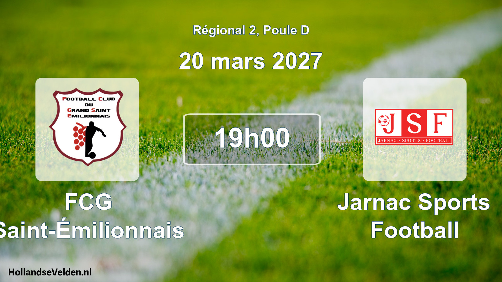 Scheduled Match: FCG Saint-Émilionnais - Jarnac Sports Football (20 March 2027)